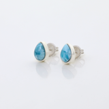 Larimar Pear Shape Studs