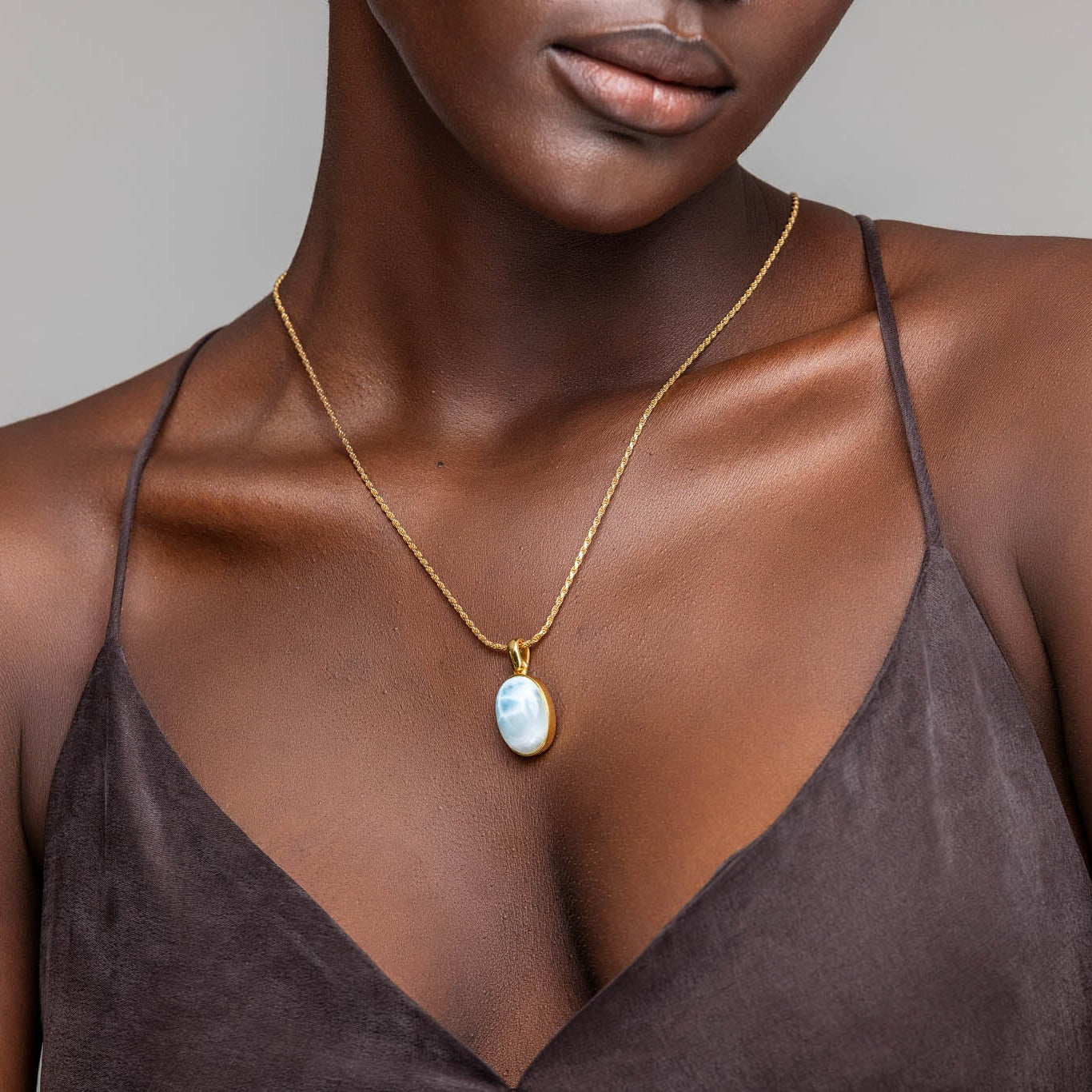 Larimar Gold Vermeil Pendant Peresphone