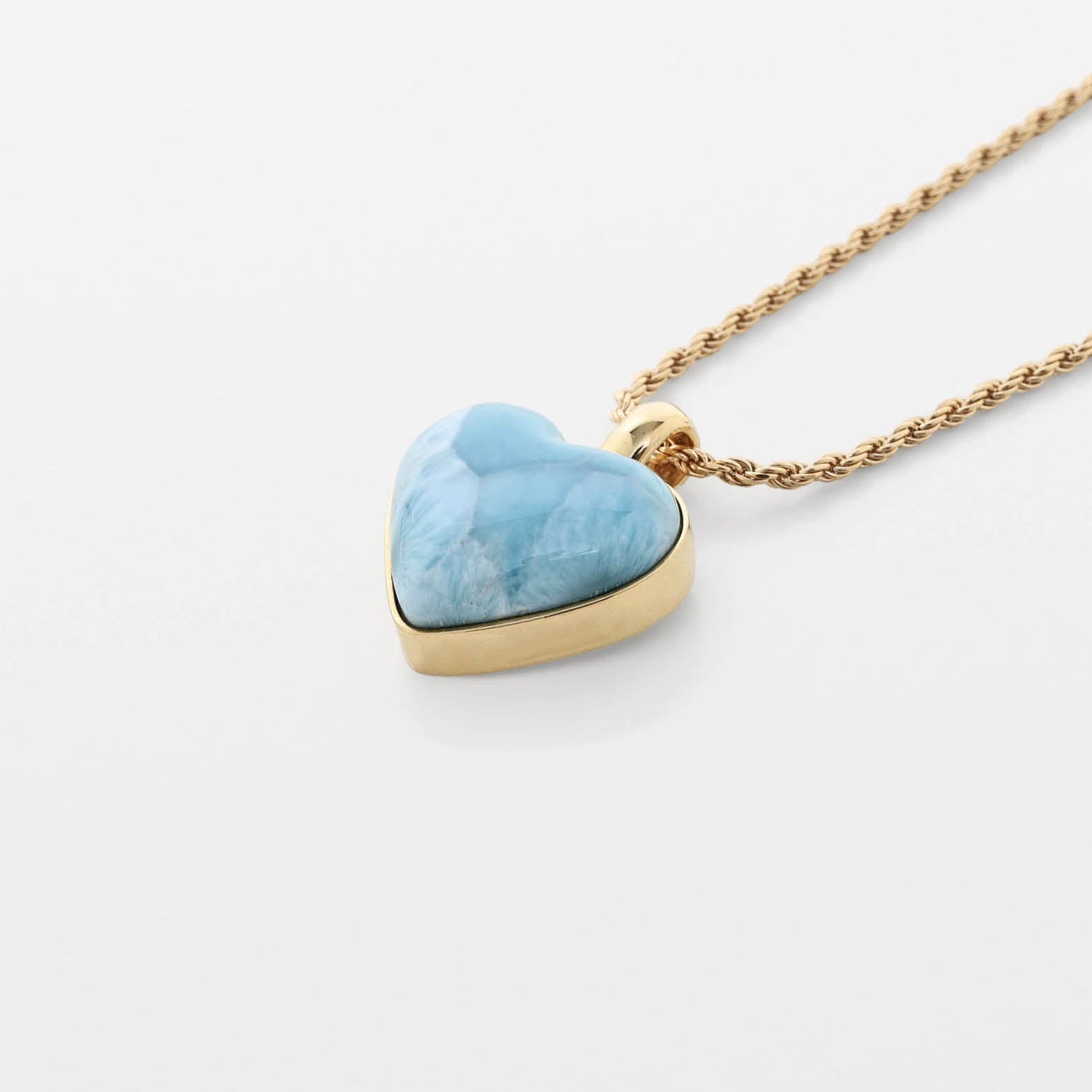 Larimar Stone Heart Pendant Rene