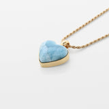 Larimar Stone Heart Pendant Rene
