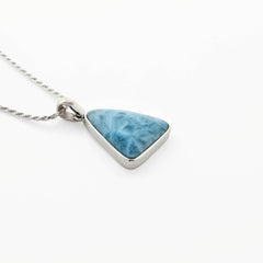 Larimar Triangle Pendant Blue Stone