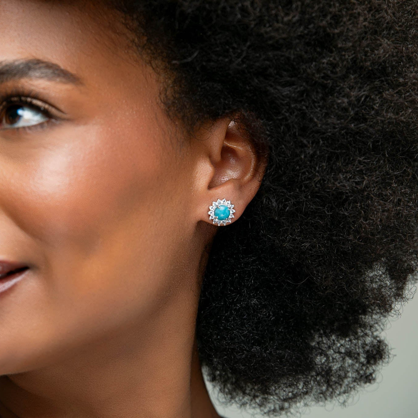 Larimar & Zirconia Earrings Keepsake