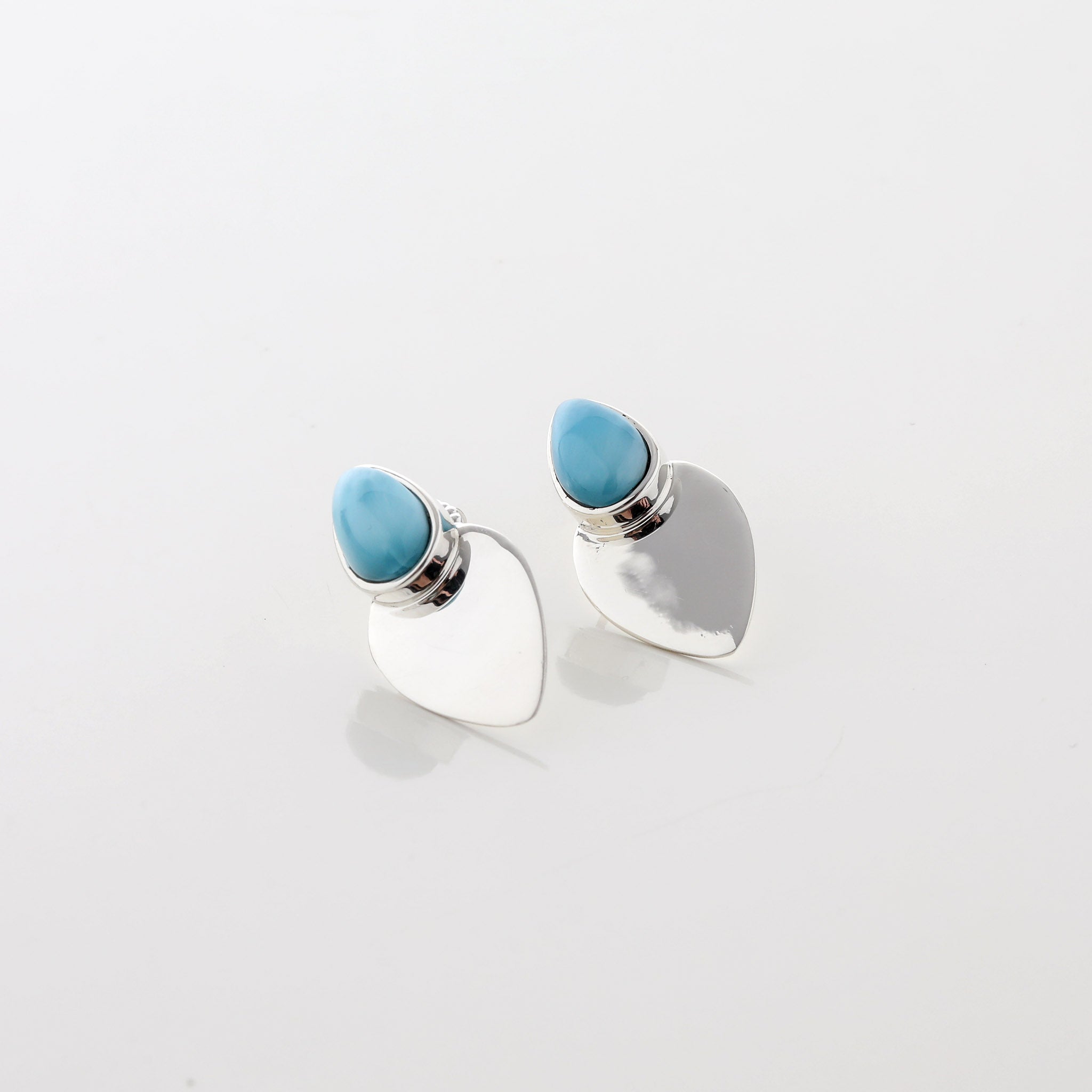 Larimar and Silver Vivia Earrings