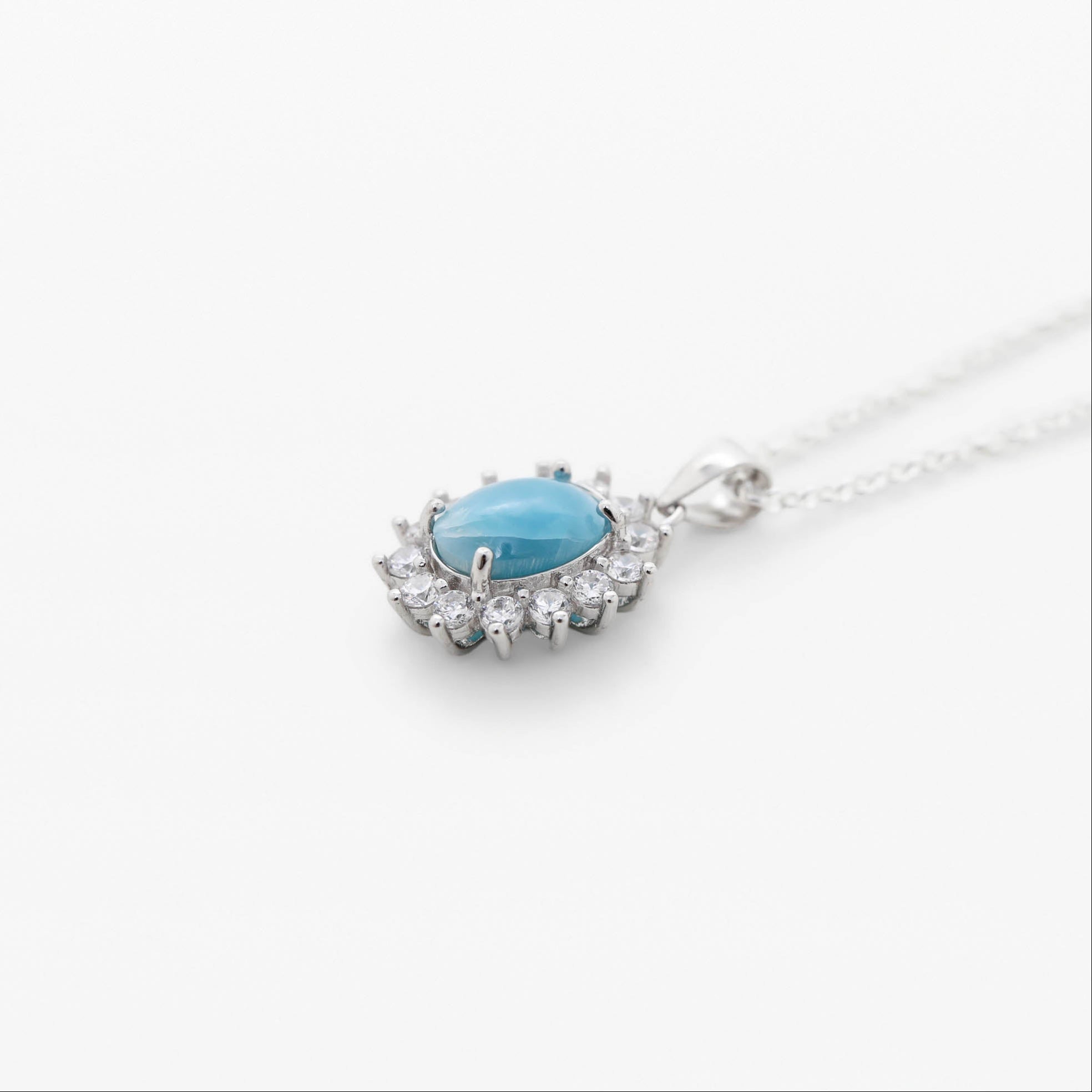 Larimar & Cubic Zirconia Pendant Muse