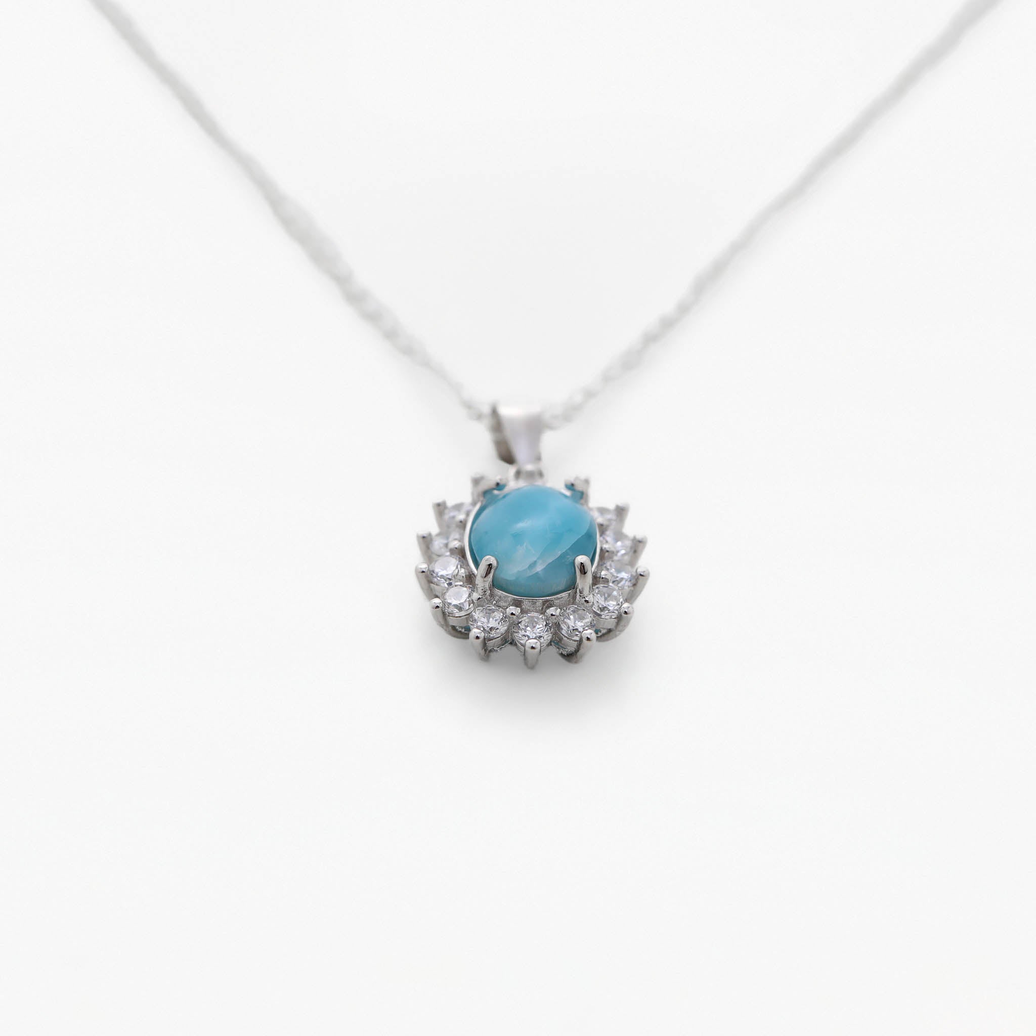 Larimar & Cubic Zirconia Pendant Muse
