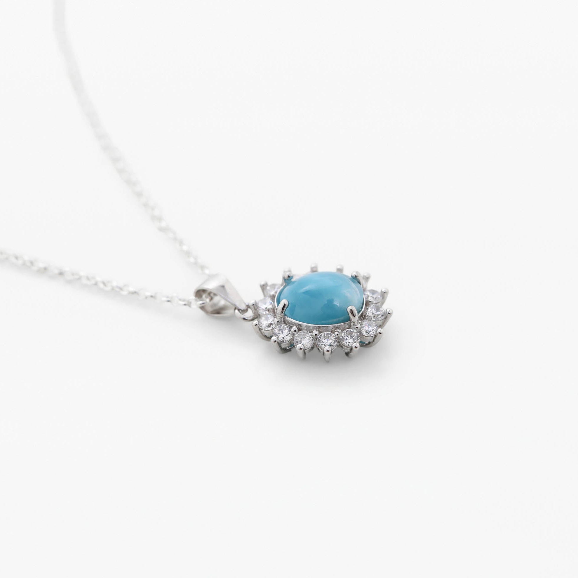 Larimar & Cubic Zirconia Pendant Muse