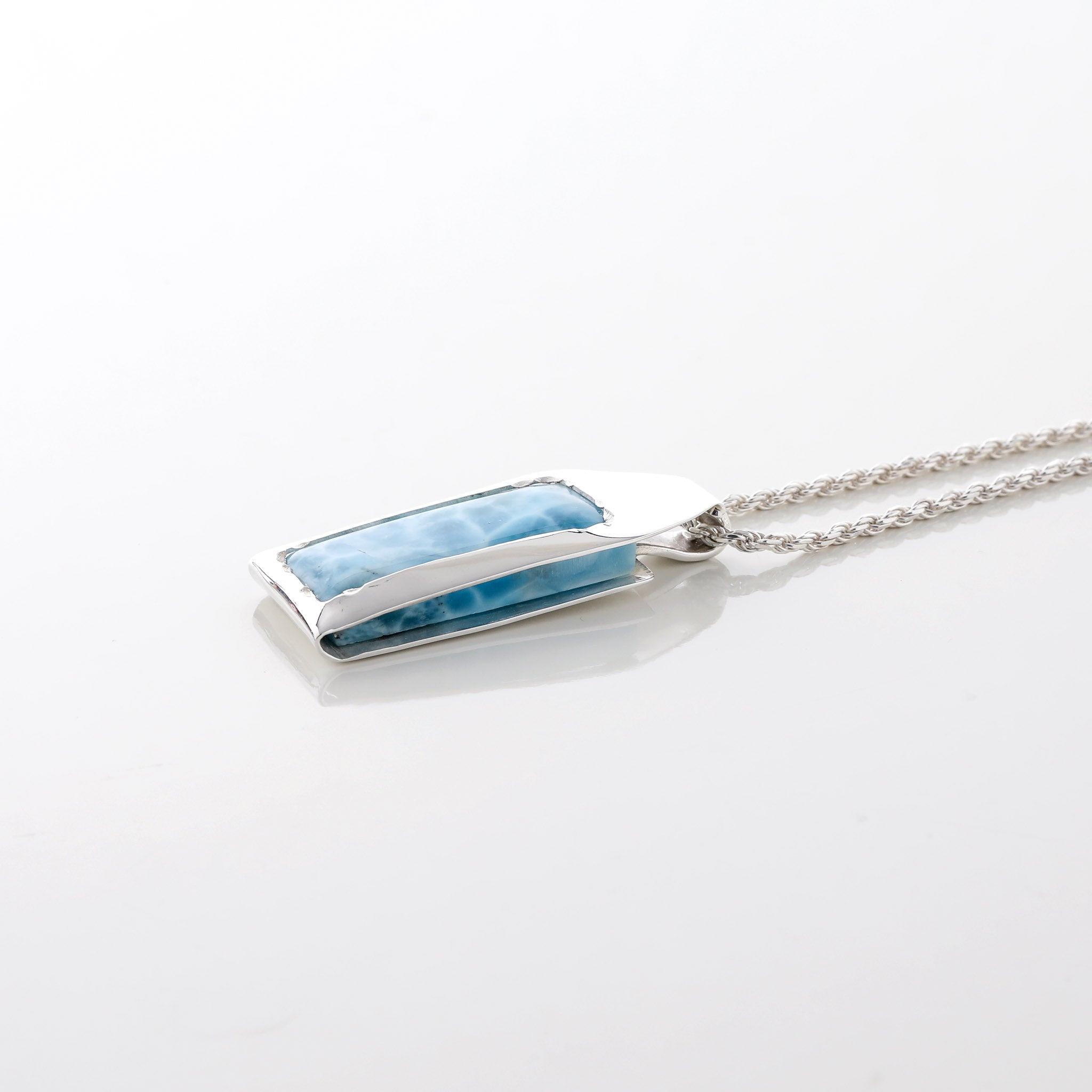 Pave Larimar Stone Pendant