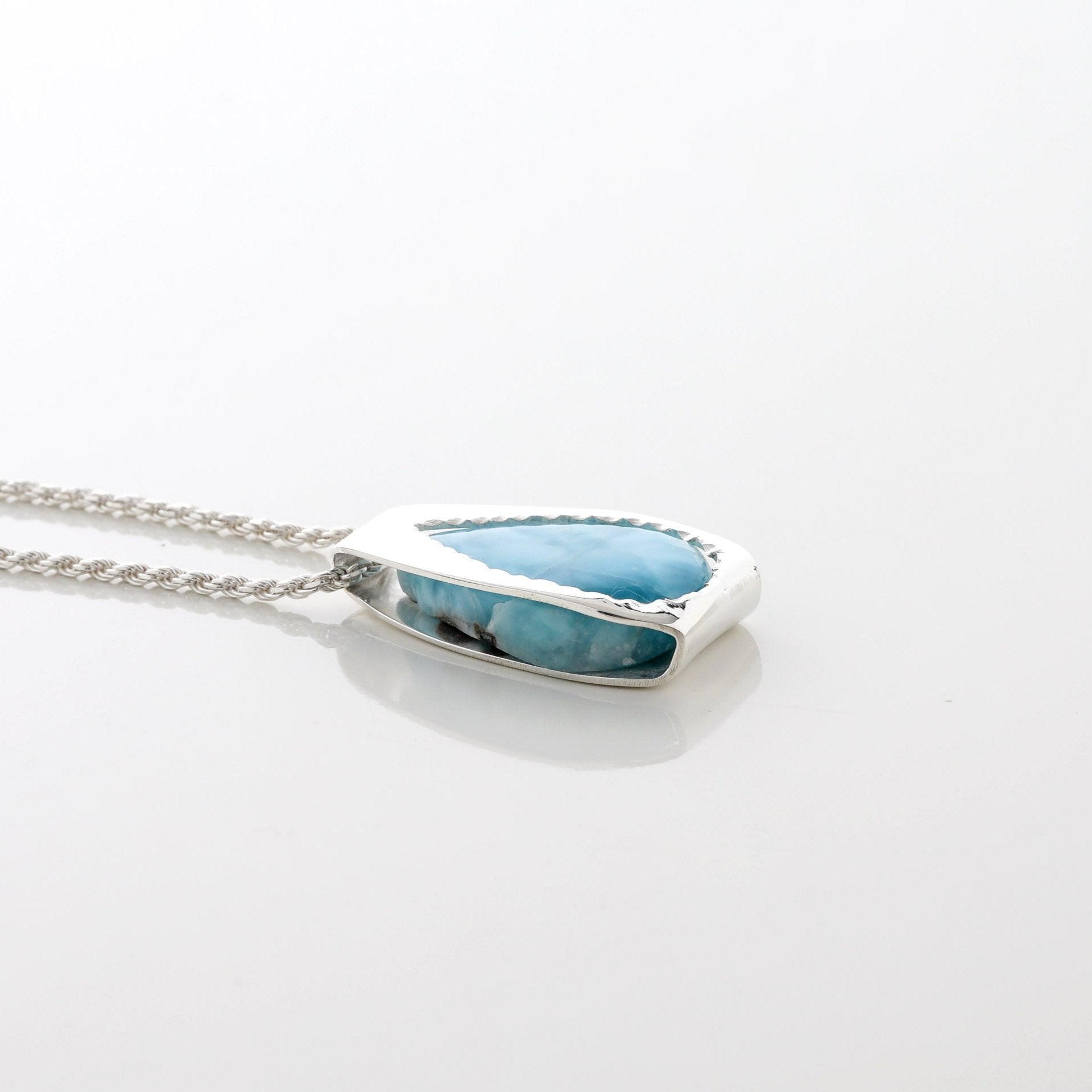 Pavona Larimar Stone Blue Pond Pendant 