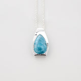 Larimar Stone Pendant Plume