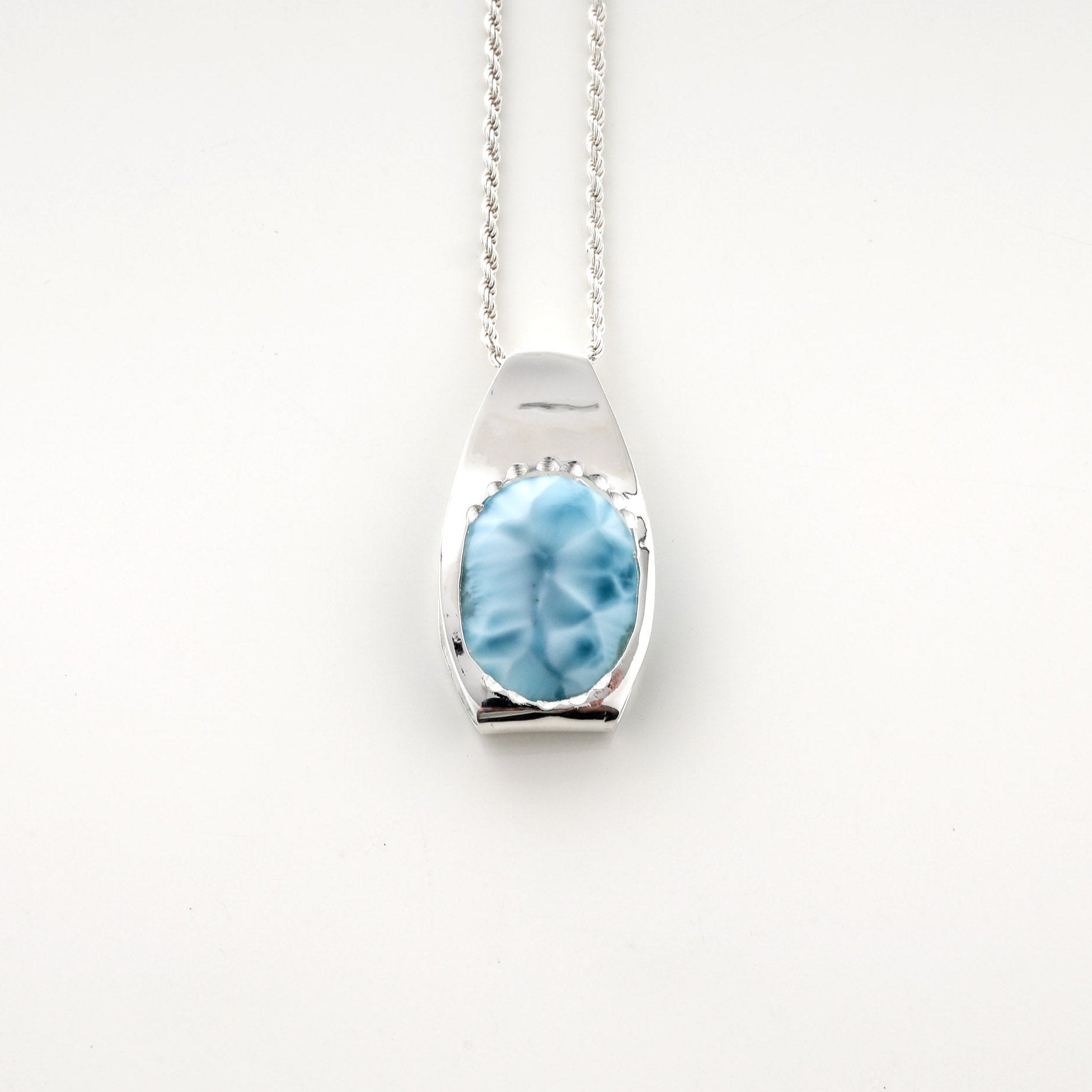  Poesia Larimar Stone Pendant - Blue Hues Stone