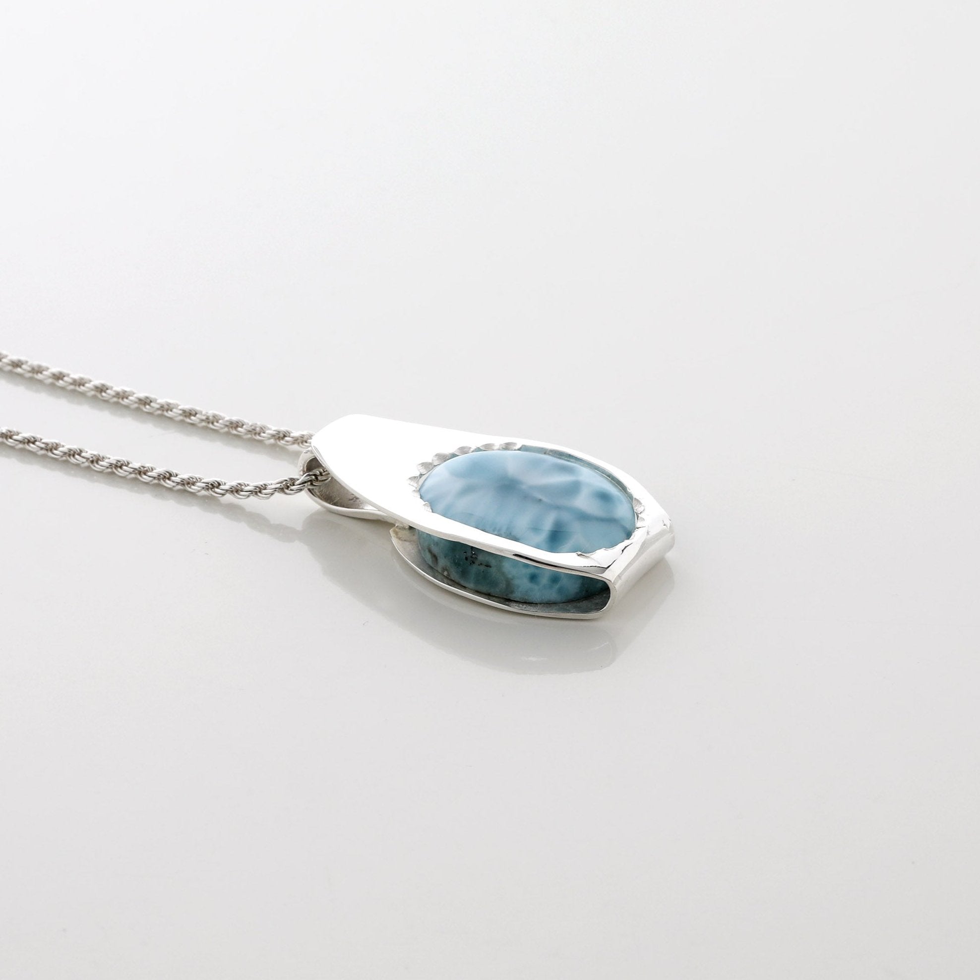  Poesia Larimar Stone Pendant - Blue Hues Stone