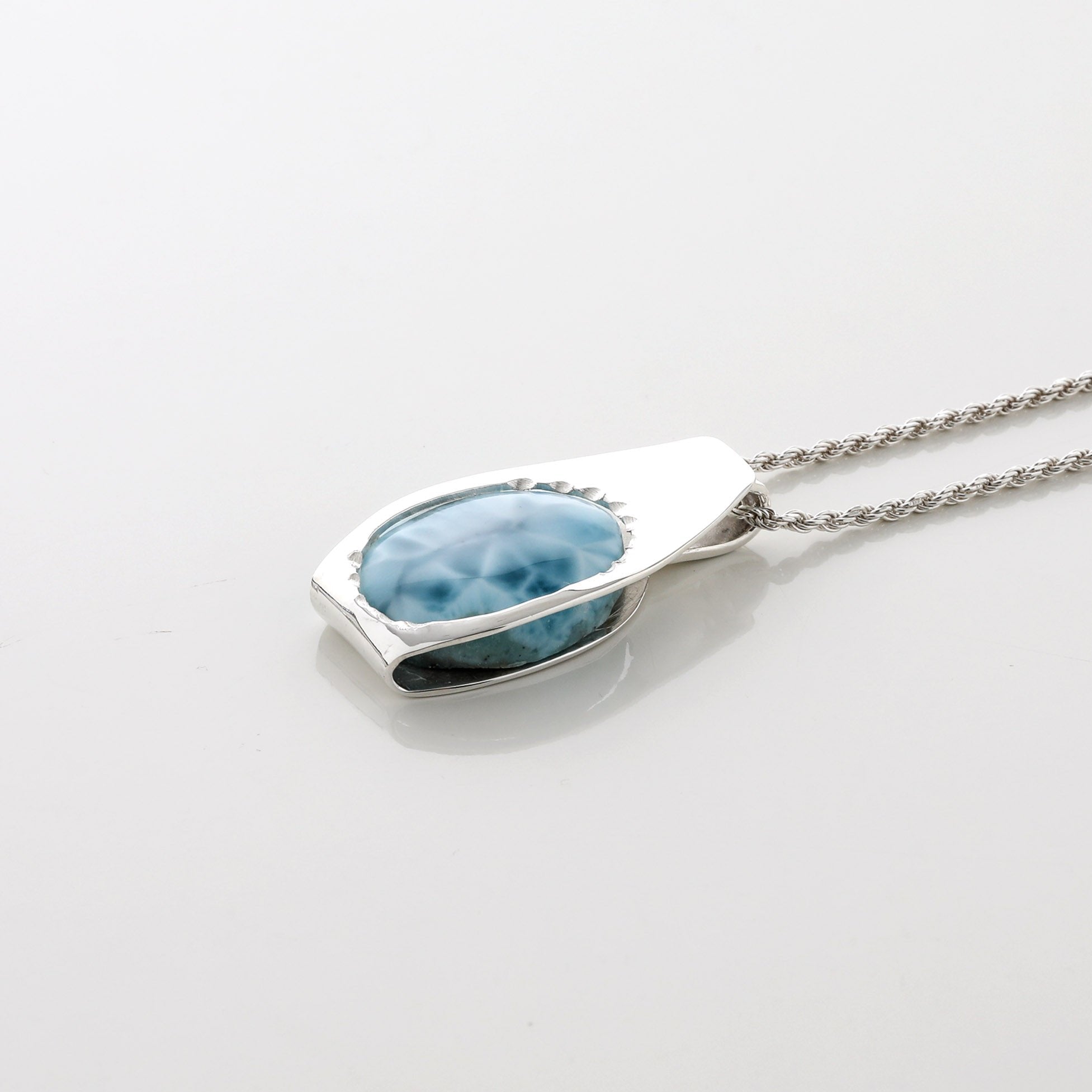  Poesia Larimar Stone Pendant - Blue Hues Stone