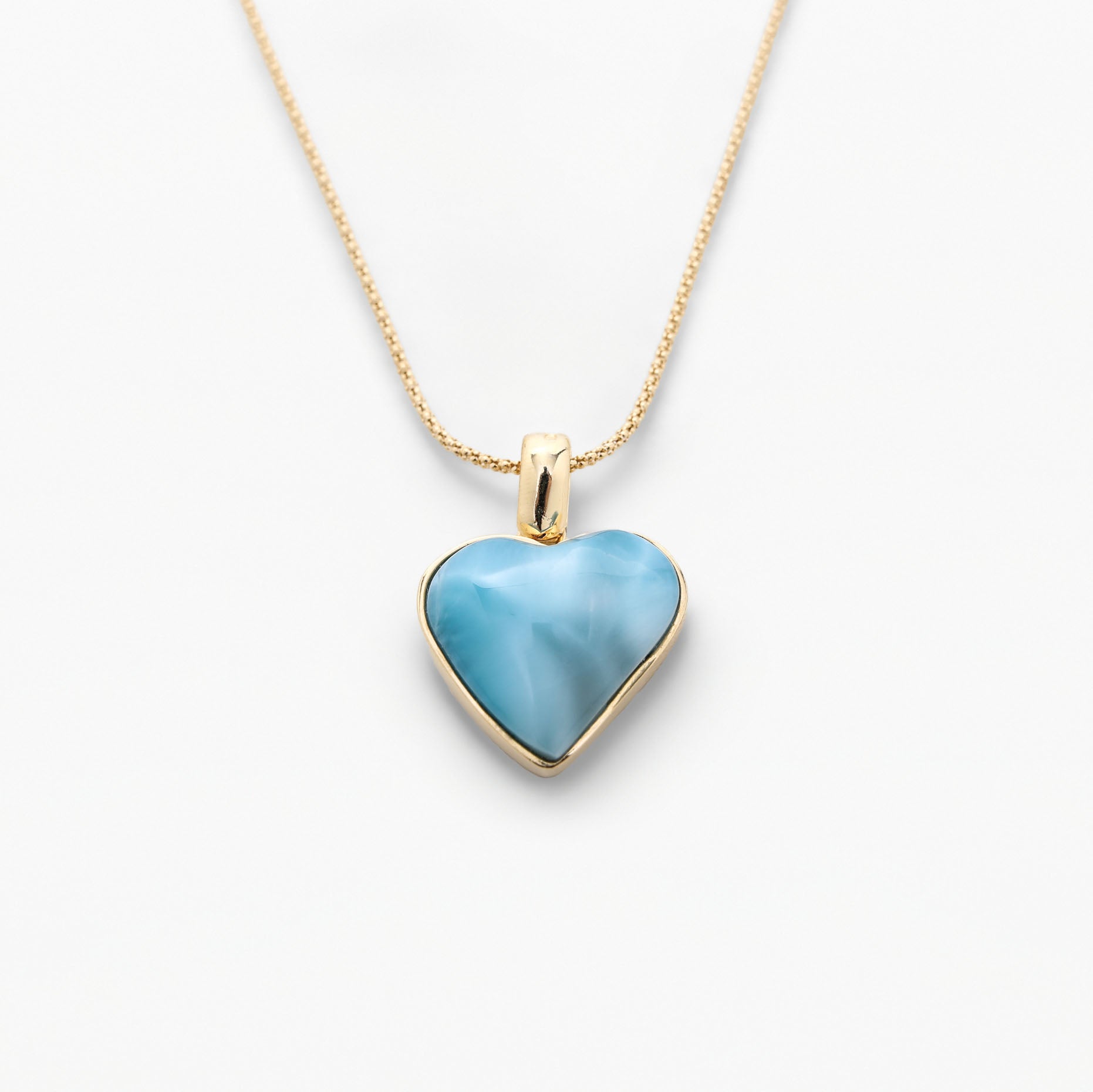 Vermeil Larimar Heart Pendant Poppy