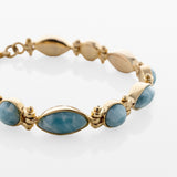 Solara Tennis Bracelet made of real Larimar stones on a white background 