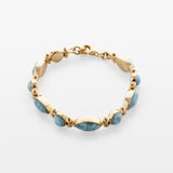 Solara Tennis Bracelet made of real Larimar stones on a white background 