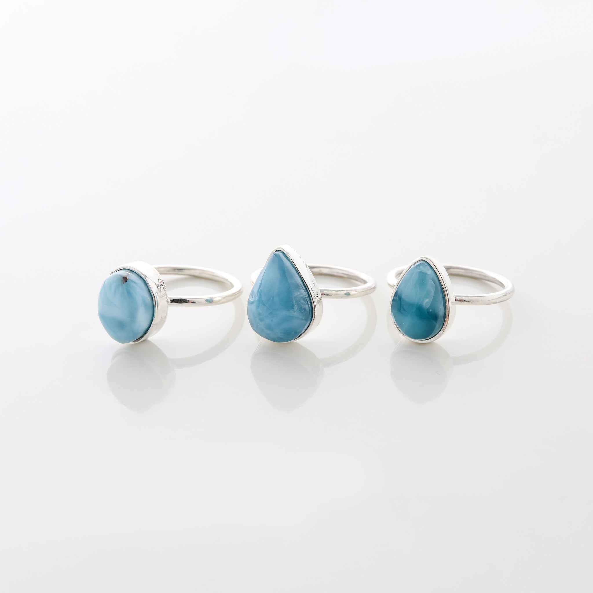  Larimar Stone Ring Trio Tabby 