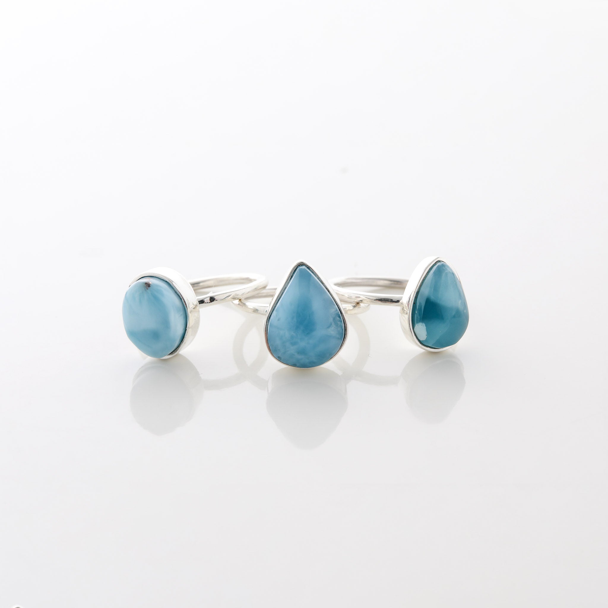  Larimar Stone Ring Trio Tabby 