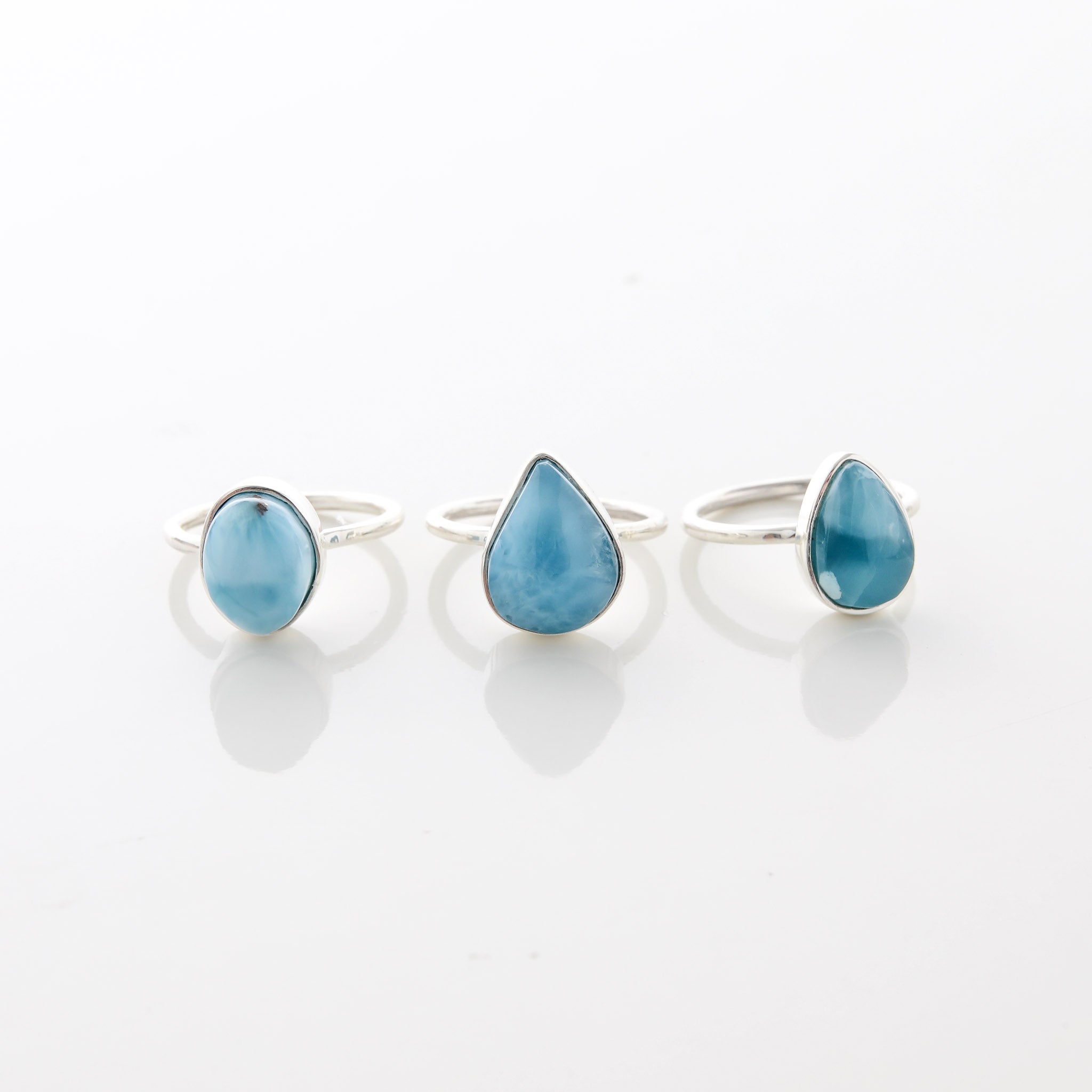  Larimar Stone Ring Trio Tabby 