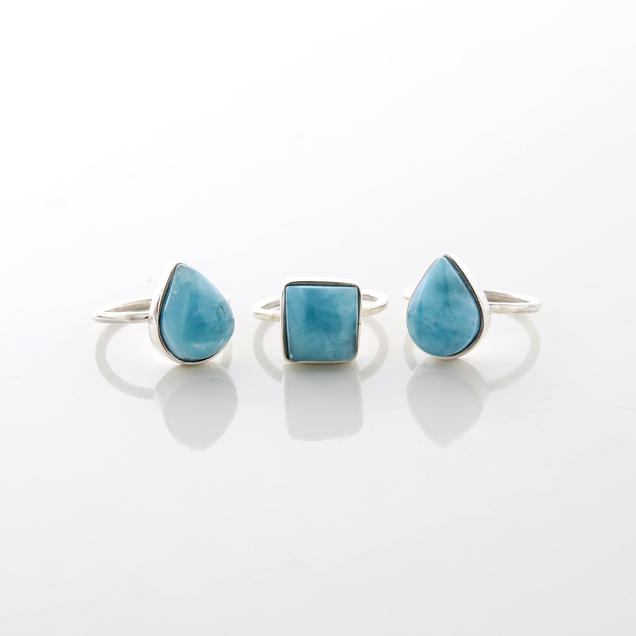 Larimar Stone Ring Trio Tara