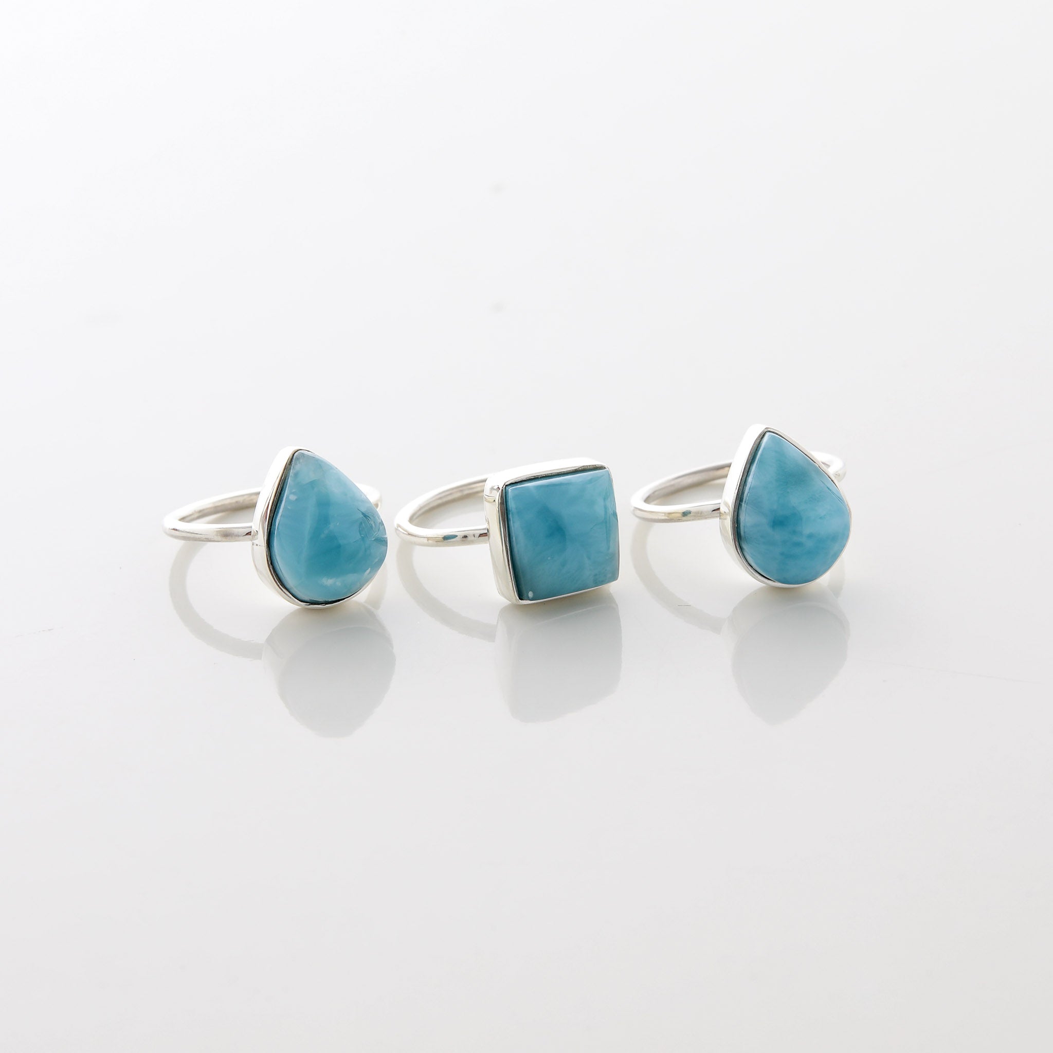 Larimar Stone Ring Trio Tara