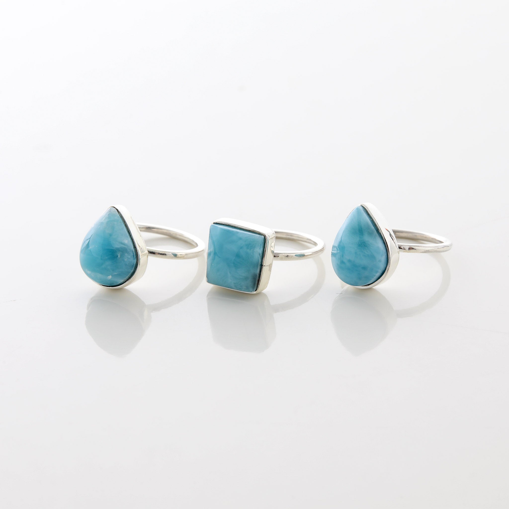 Larimar Stone Ring Trio Tara