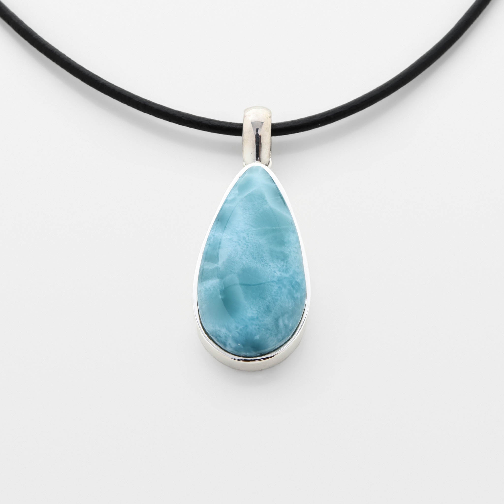 Teardrop Larimar Pendant Olive