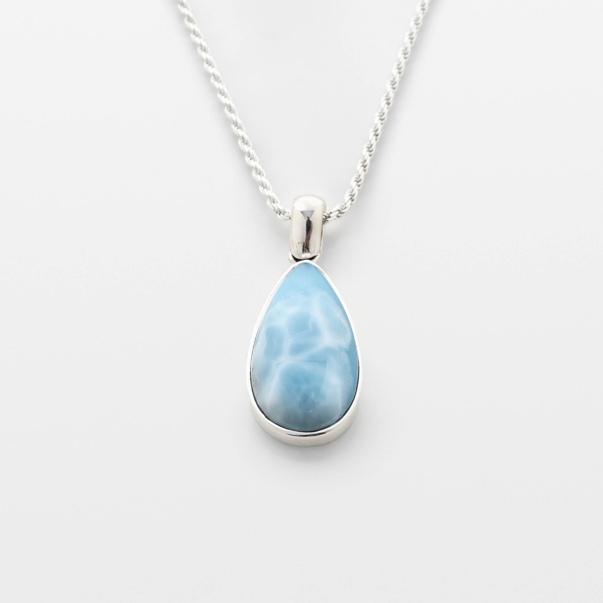 Handmade Teardrop Larimar Pendant Oakley