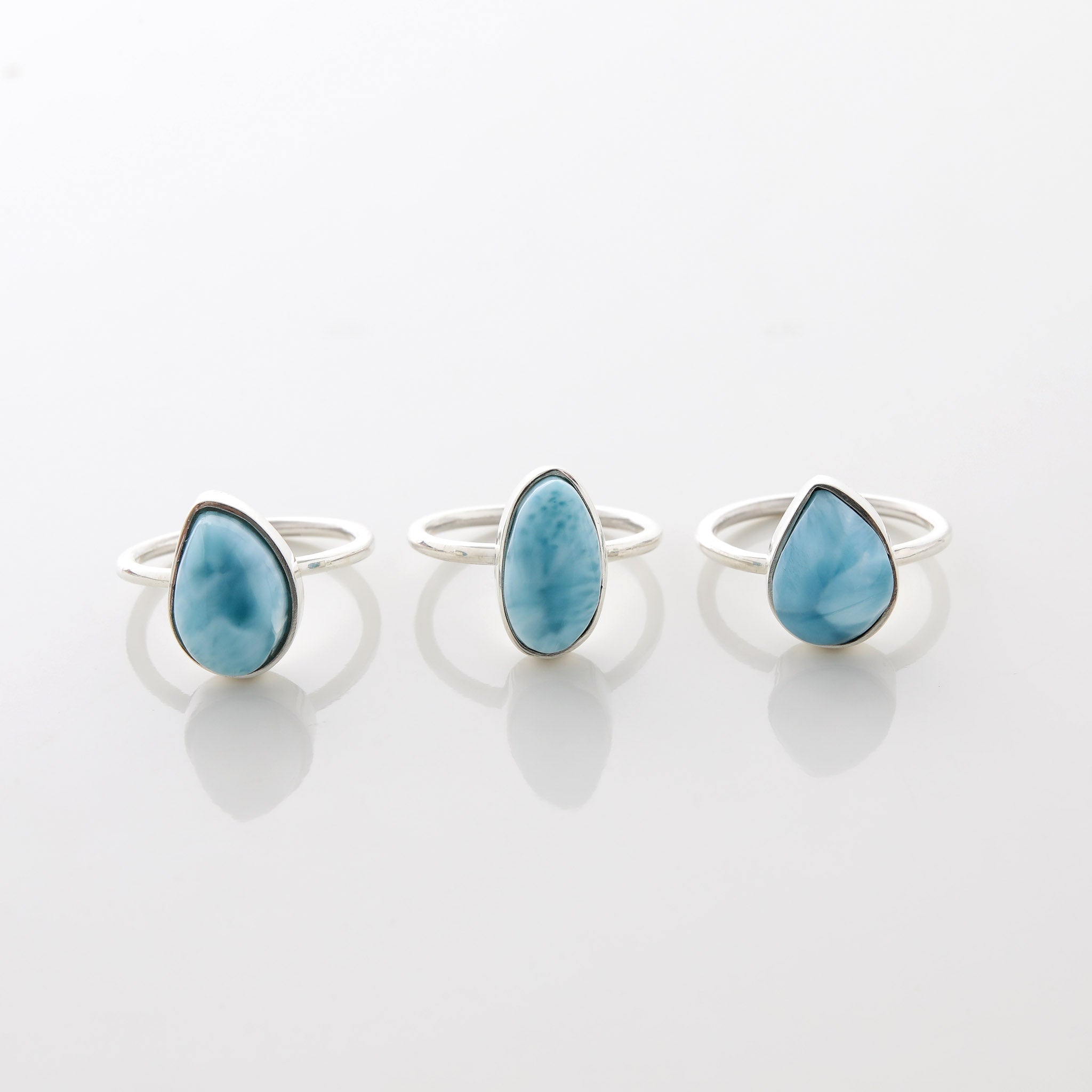  Larimar Stone Ring Trio Talia