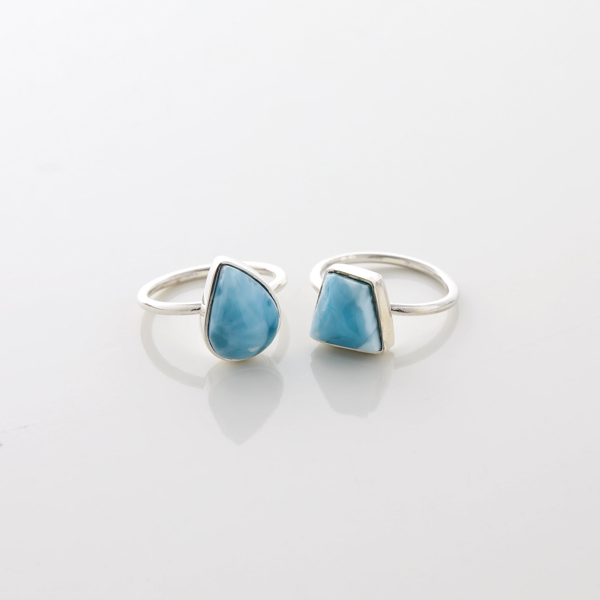  Larimar Stone Ring Trio Talia