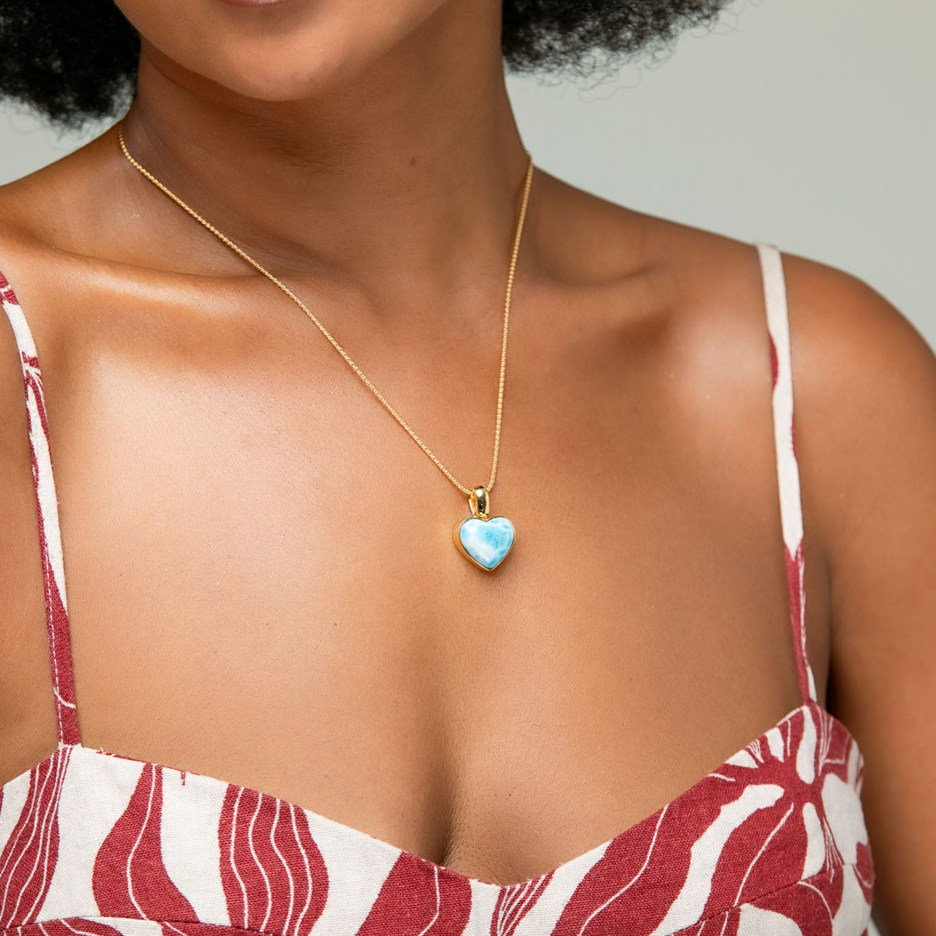 Vermeil Larimar Heart Pendant Piper
