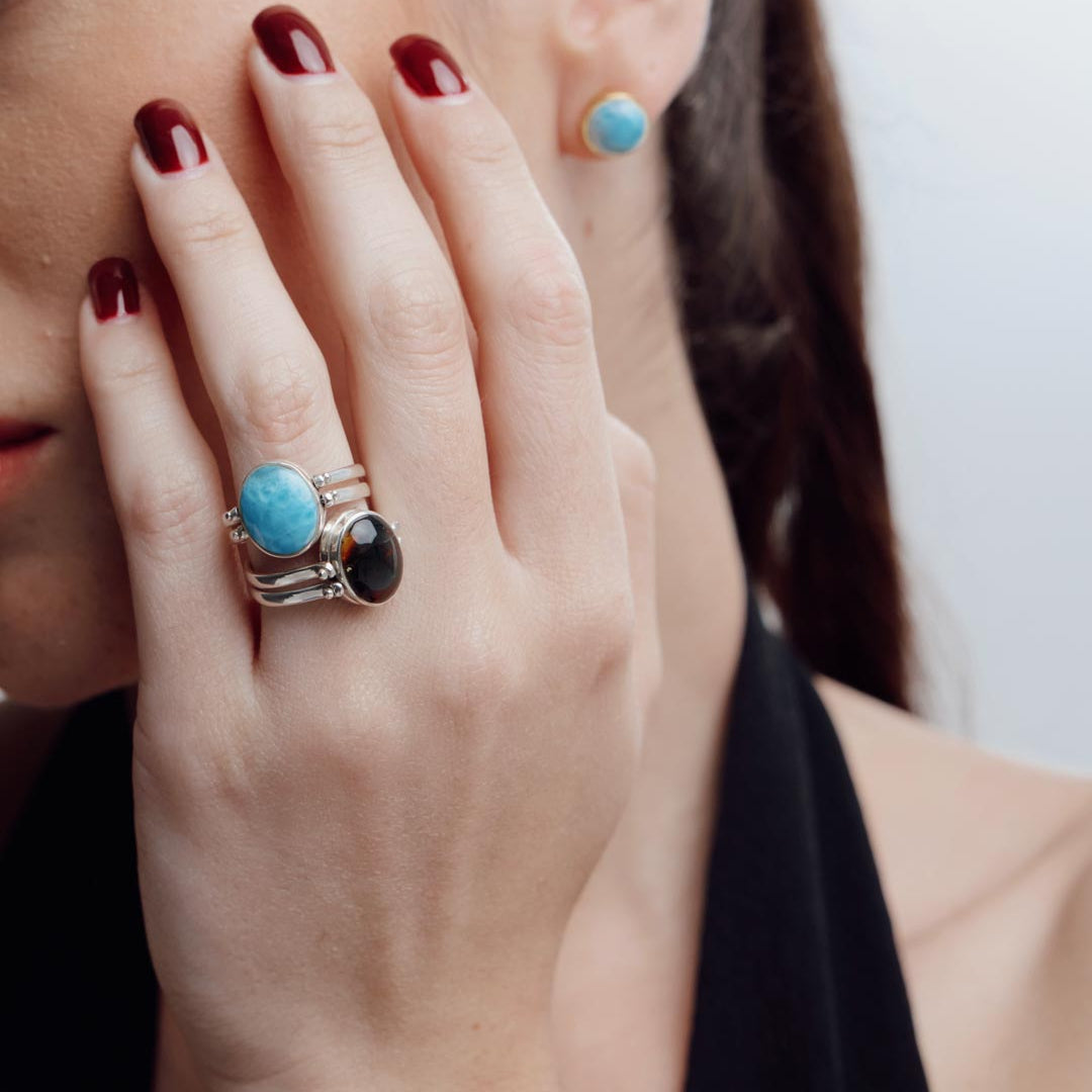 Larimar Happy Hour Ring | Shop Larimar Amber Reversible Jewelry