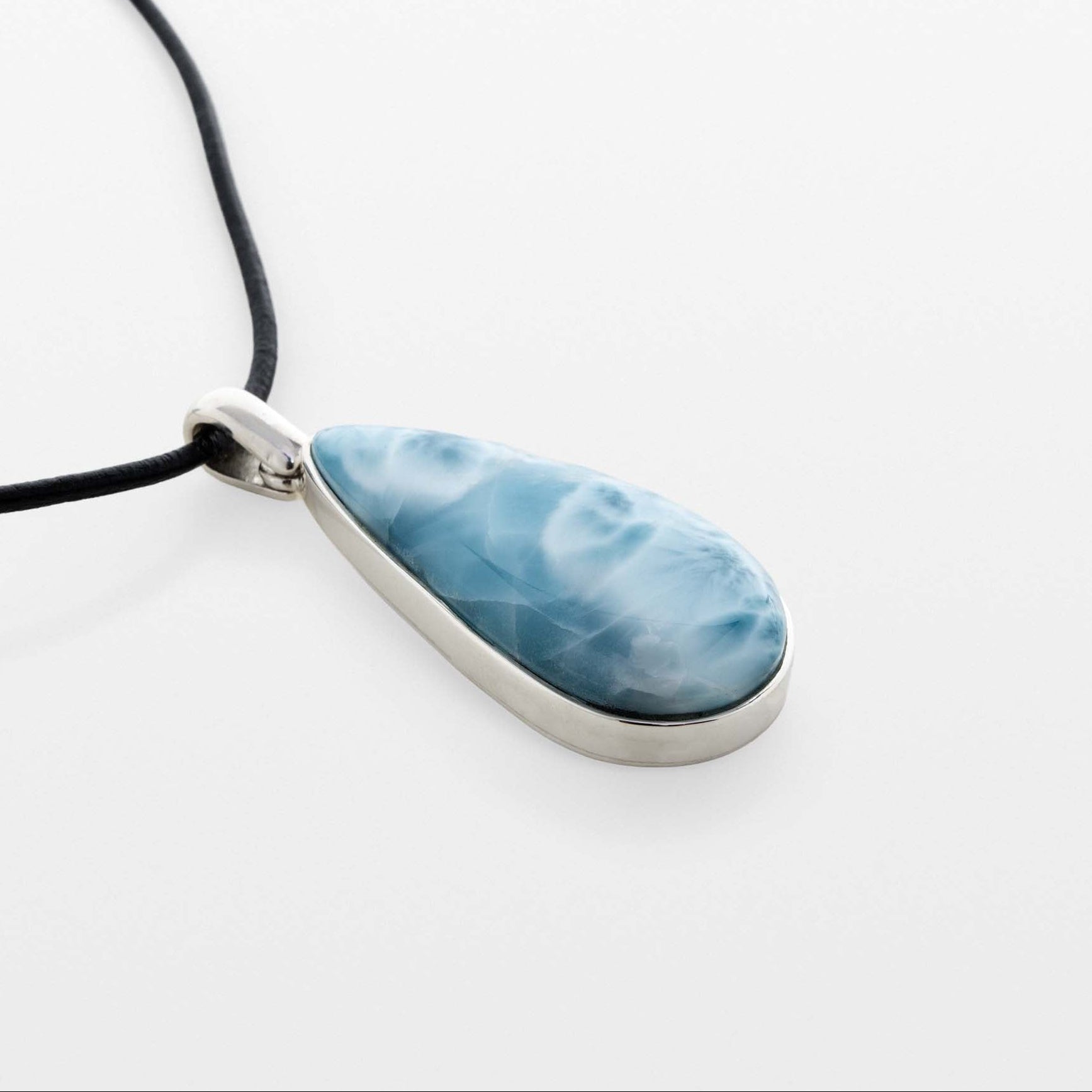 Larimar Stone Silver Pendant Kiki