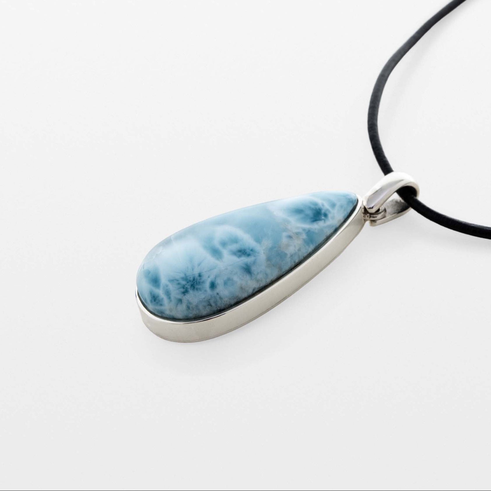 Larimar Stone Silver Pendant Kiki