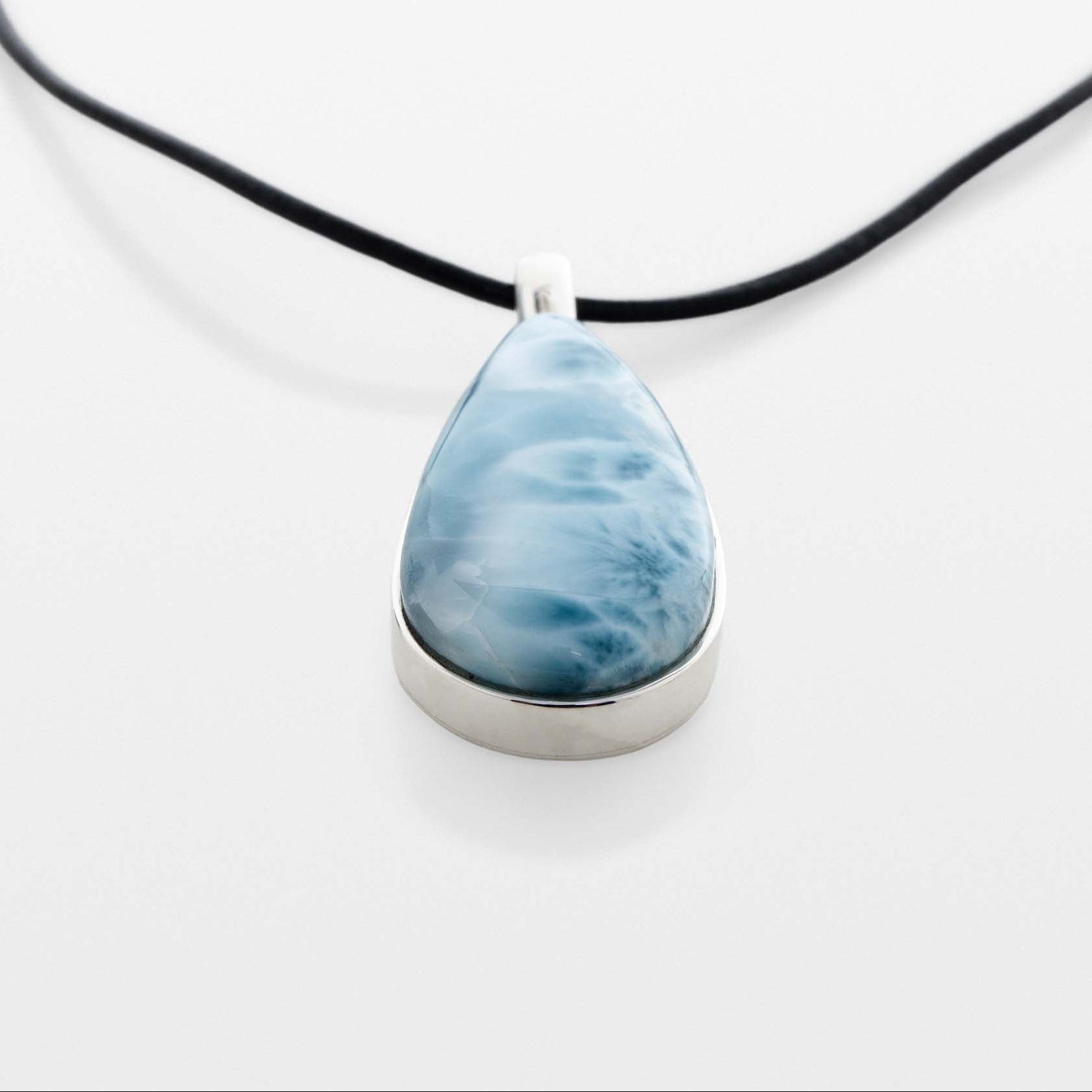 Larimar Stone Silver Pendant Kiki