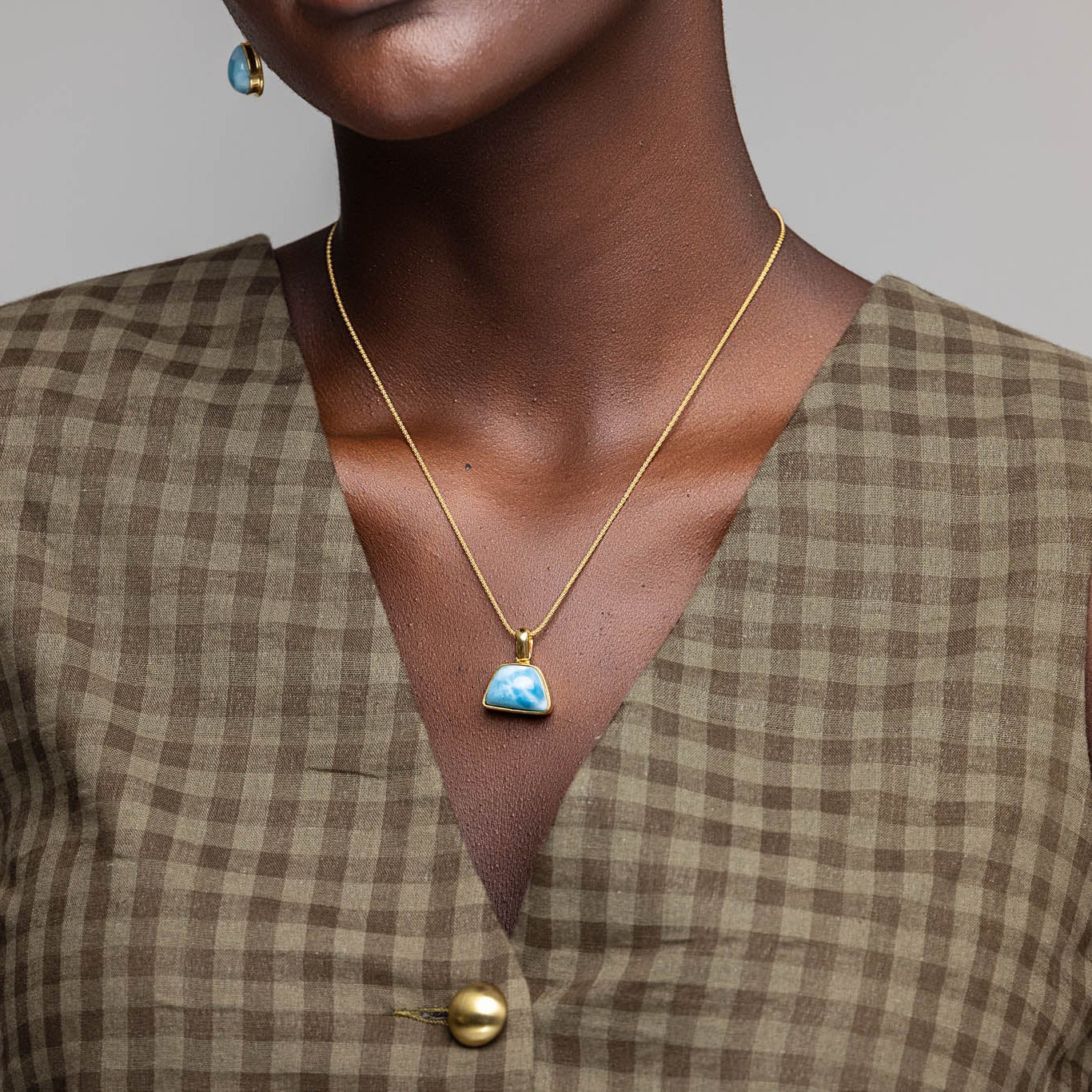 Larimar Gold Vermeil Pendant Xandra