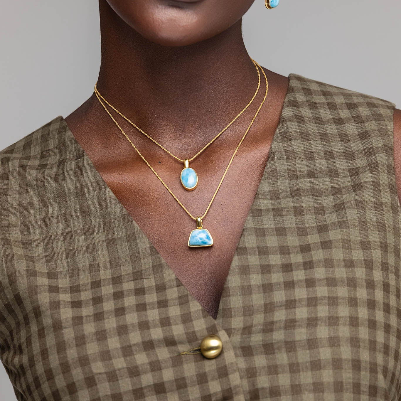 Larimar Gold Vermeil Pendant Xandra