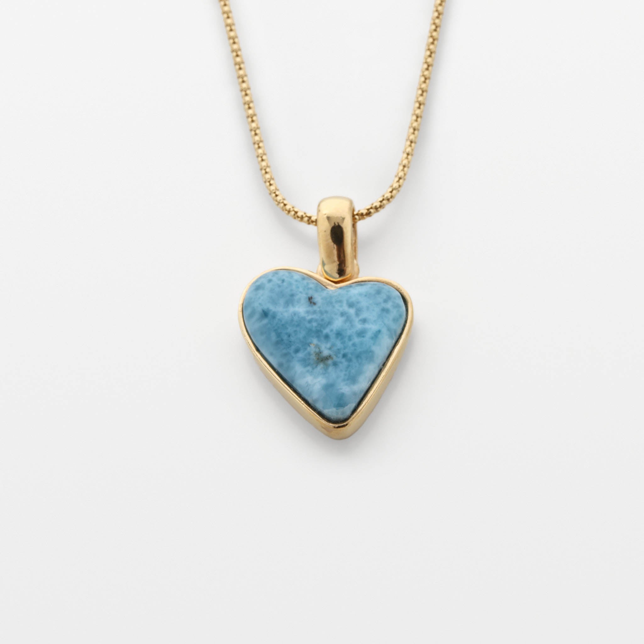 Larimar Gold Vermeil Heart Pendant Xi