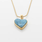Larimar Gold Vermeil Heart Pendant Xi