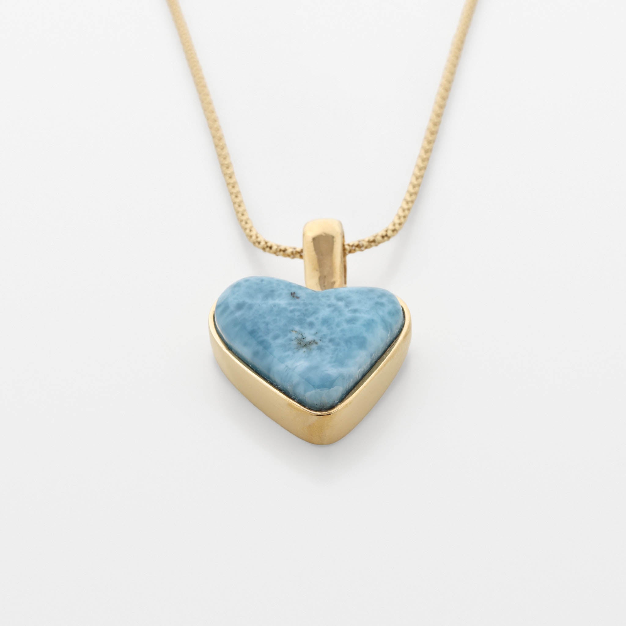 Larimar Gold Vermeil Heart Pendant Xi