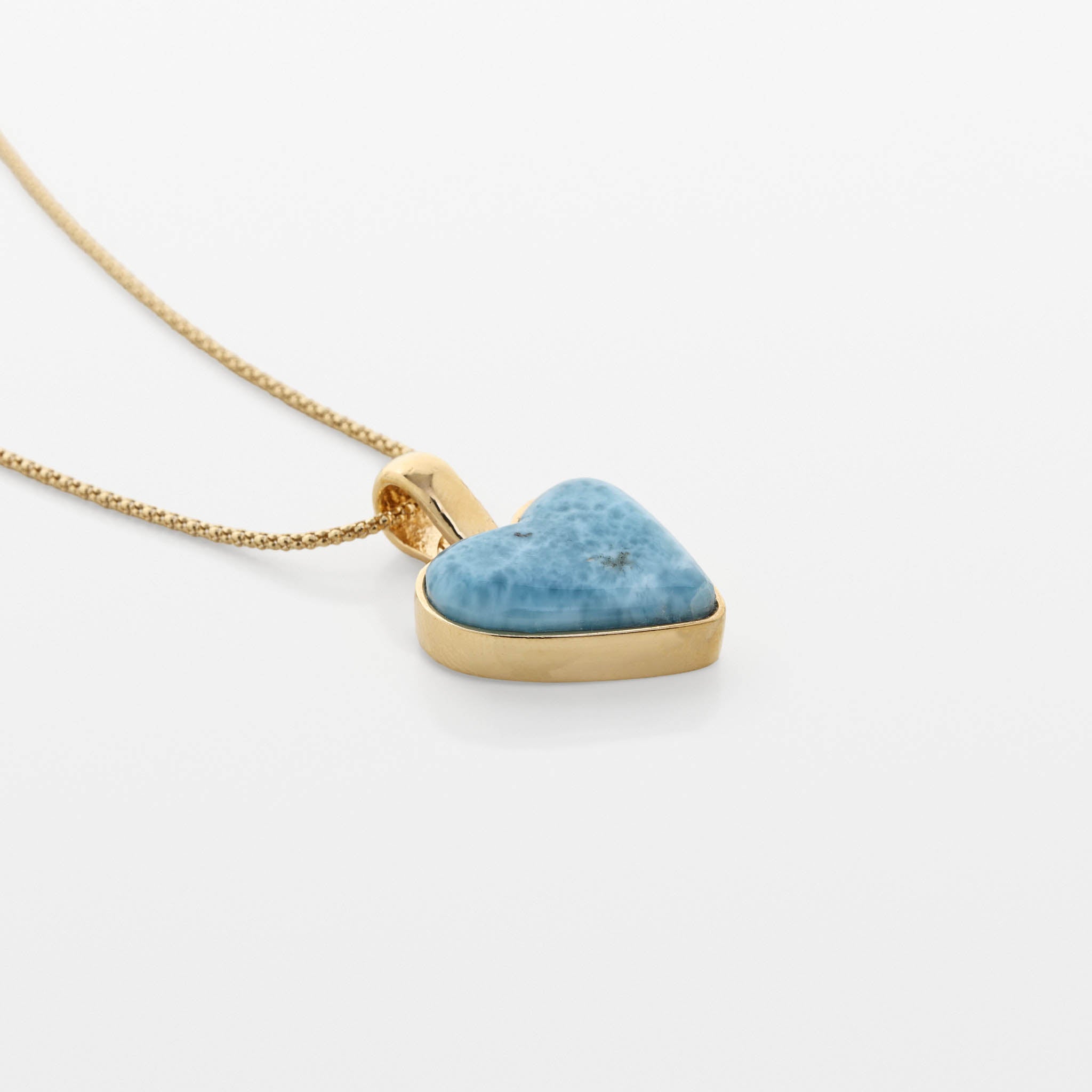 Larimar Gold Vermeil Heart Pendant Xi