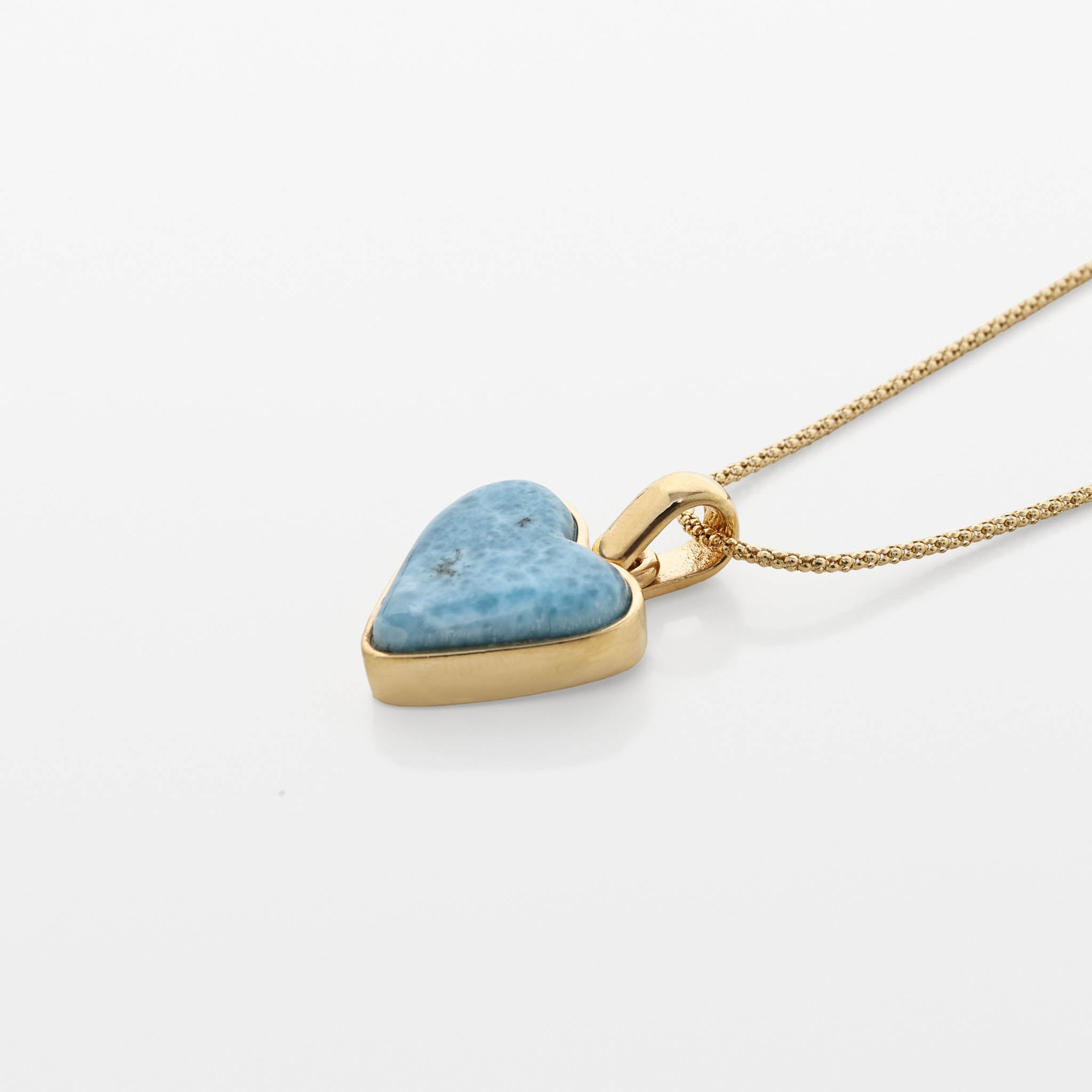 Larimar Gold Vermeil Heart Pendant Xi