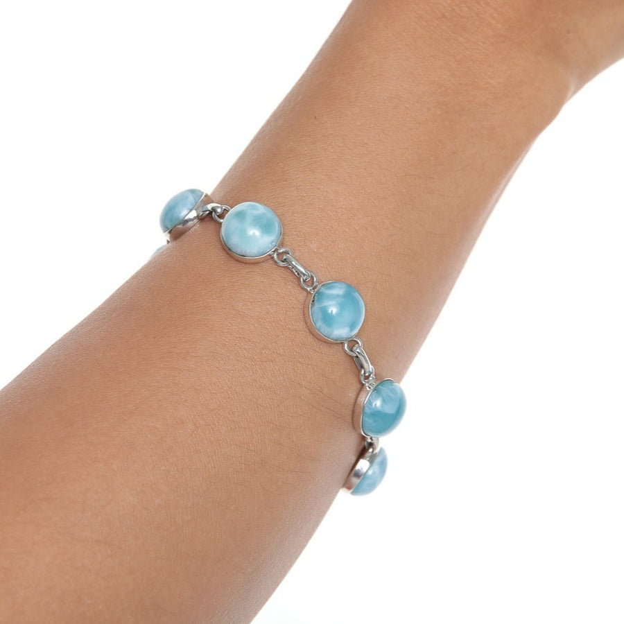 larimar round stones bracelet