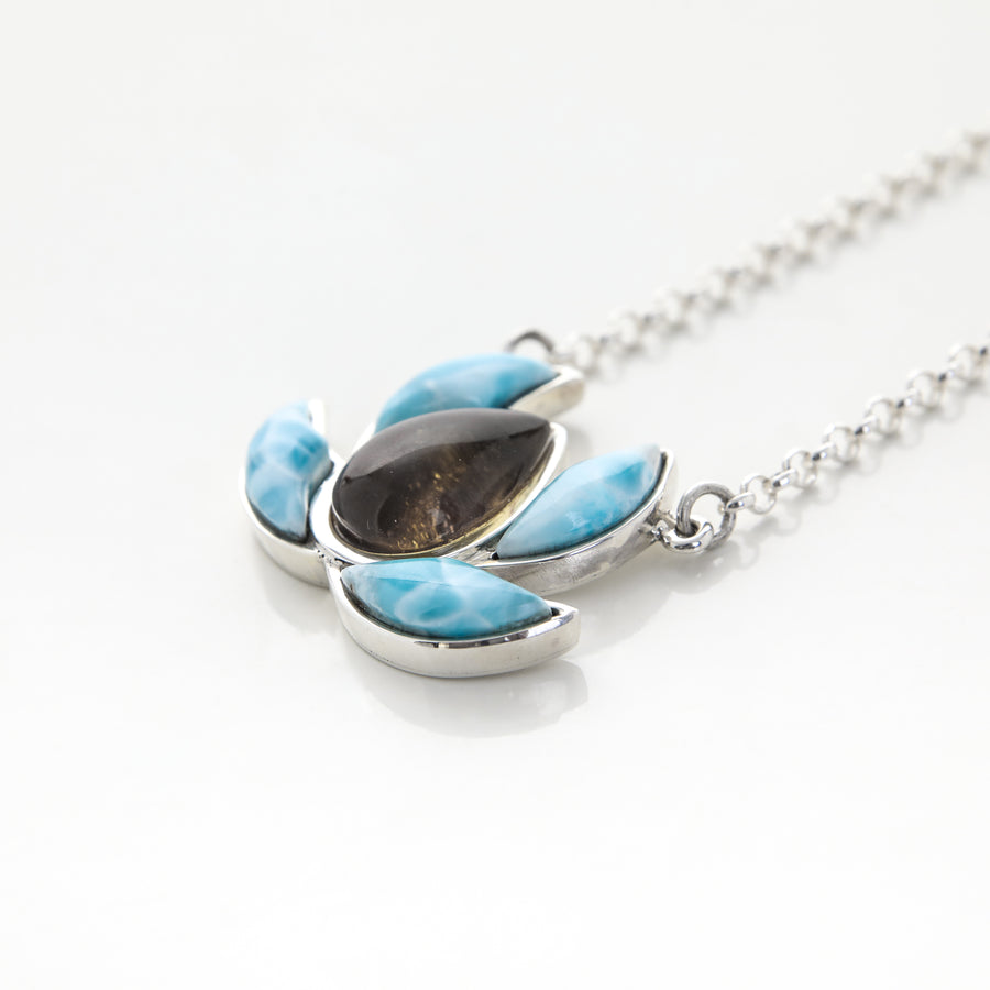 Amber Larimar Pendant Necklace Jaiba