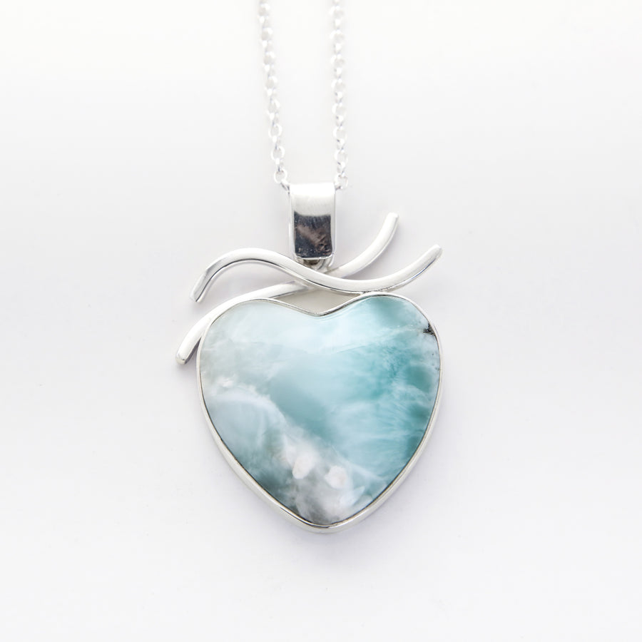 Heart Larimar Pendant CLOUD XLVIII