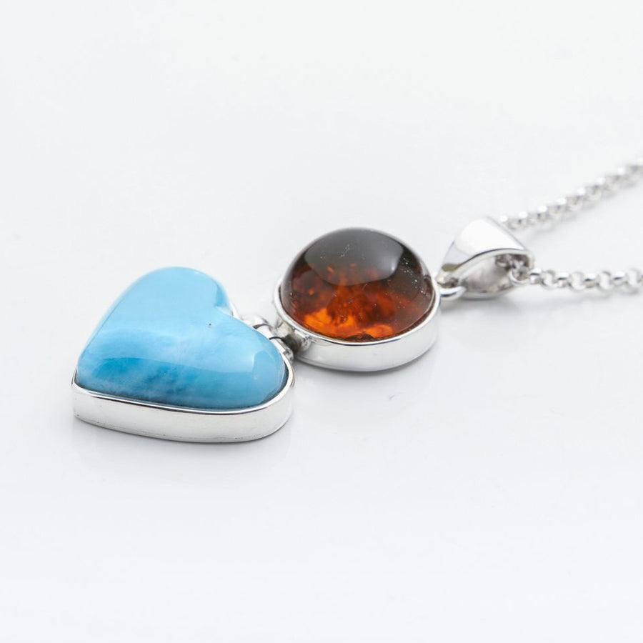 Larimar Amber Pendant, Veronica