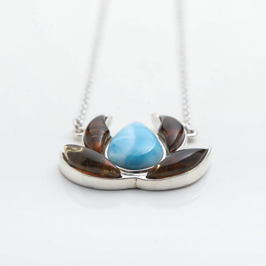 Larimar Amber Necklace Jaiba