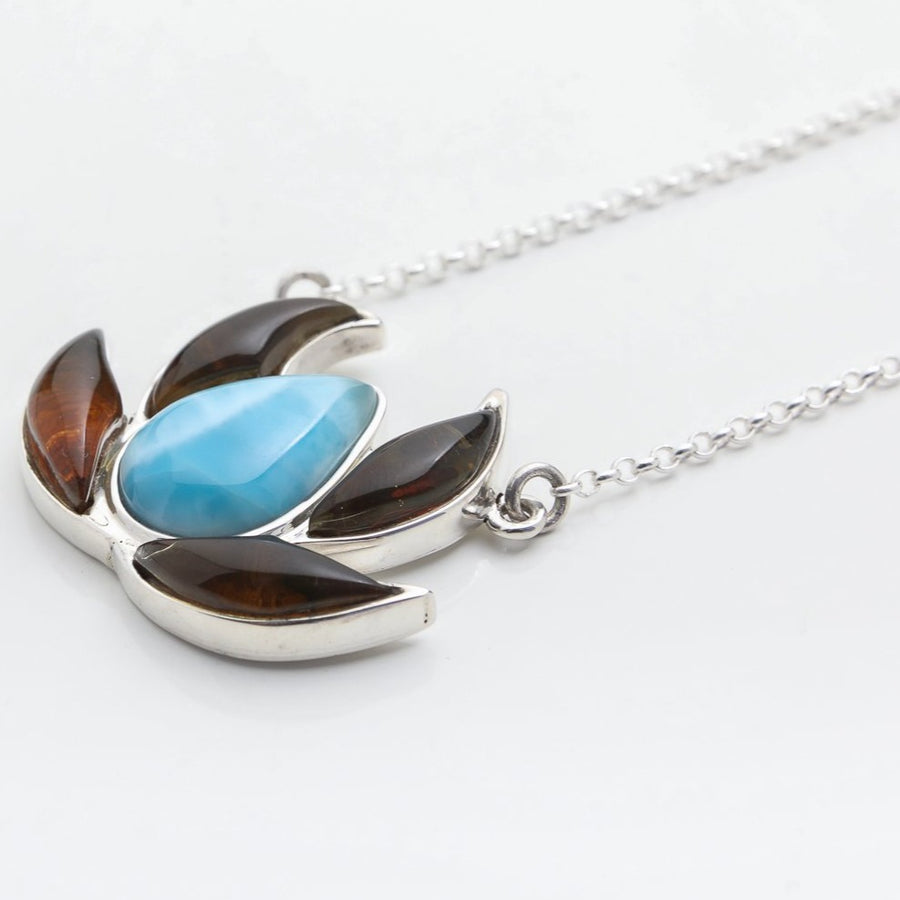 Larimar Amber Necklace Jaiba
