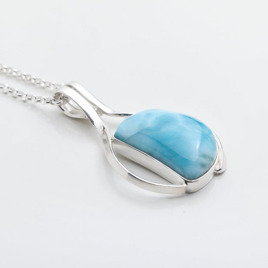 Larimar Moon Pendant, Bella