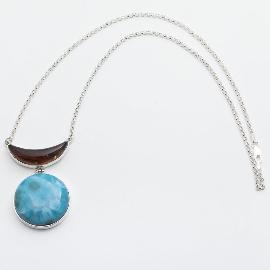 Larimar Amber Necklace Izzy