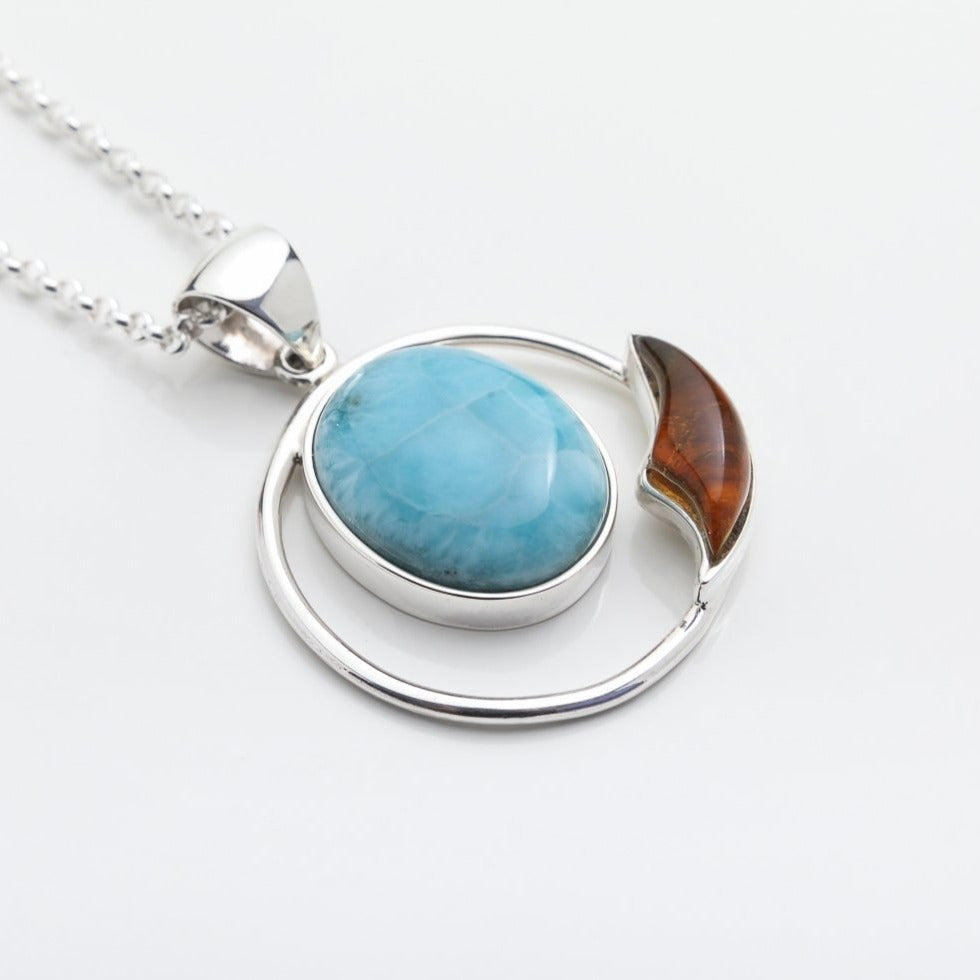 Larimar Amber Pendant Isleña III | Shop Larimar Stone Jewelry – The ...